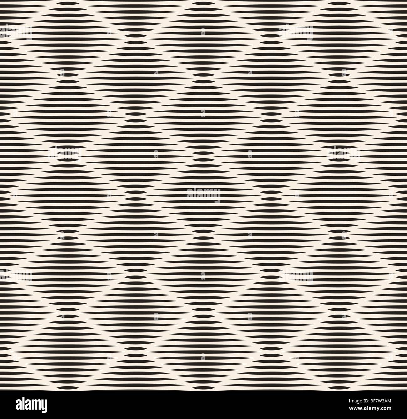 Abstract op art geometric lines seamless pattern. Stock Vector