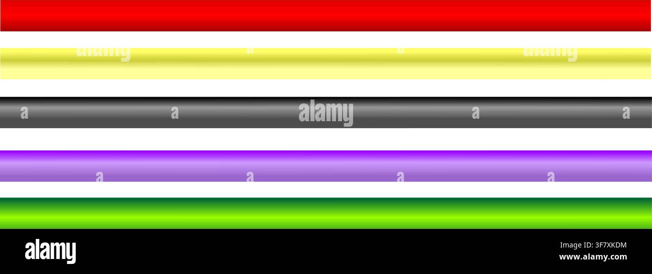 Gradient Color Bars Editable Vector Set for Web Banners, Backgrounds, Branding and Design Stock Vector