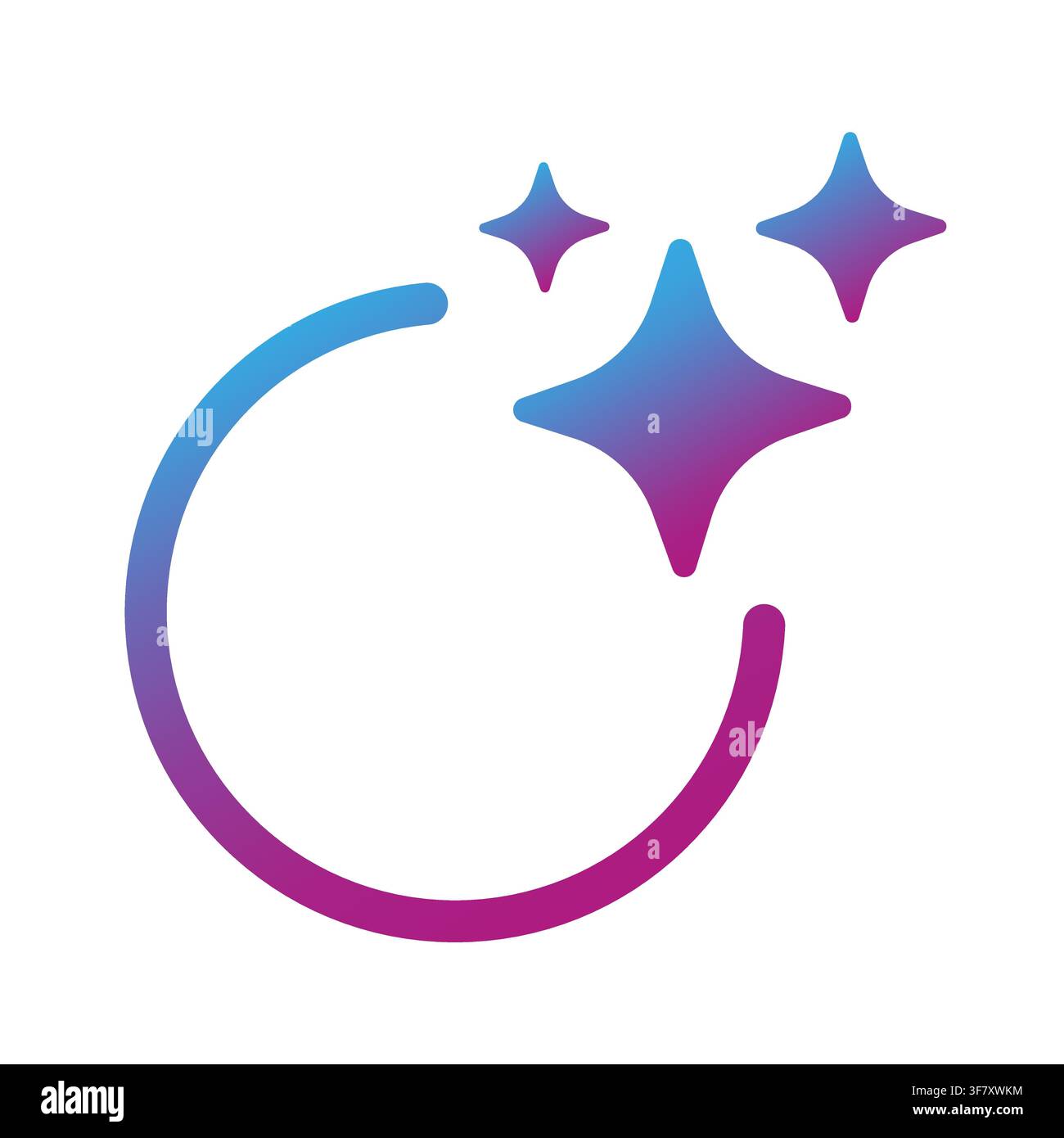 Abstract circle ring gradient vector icon features magic sparkles. It represents smart automated digital process. eps 10 Stock Vector