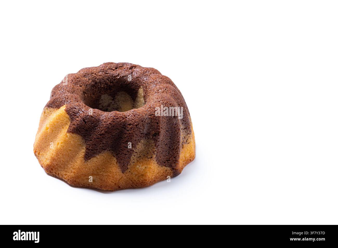 Marble bundt cake isolated on white background Stock Photo