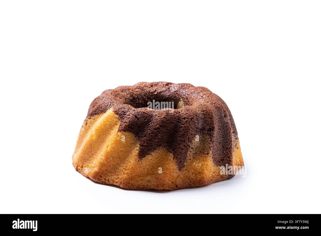 Marble bundt cake isolated on white background Stock Photo