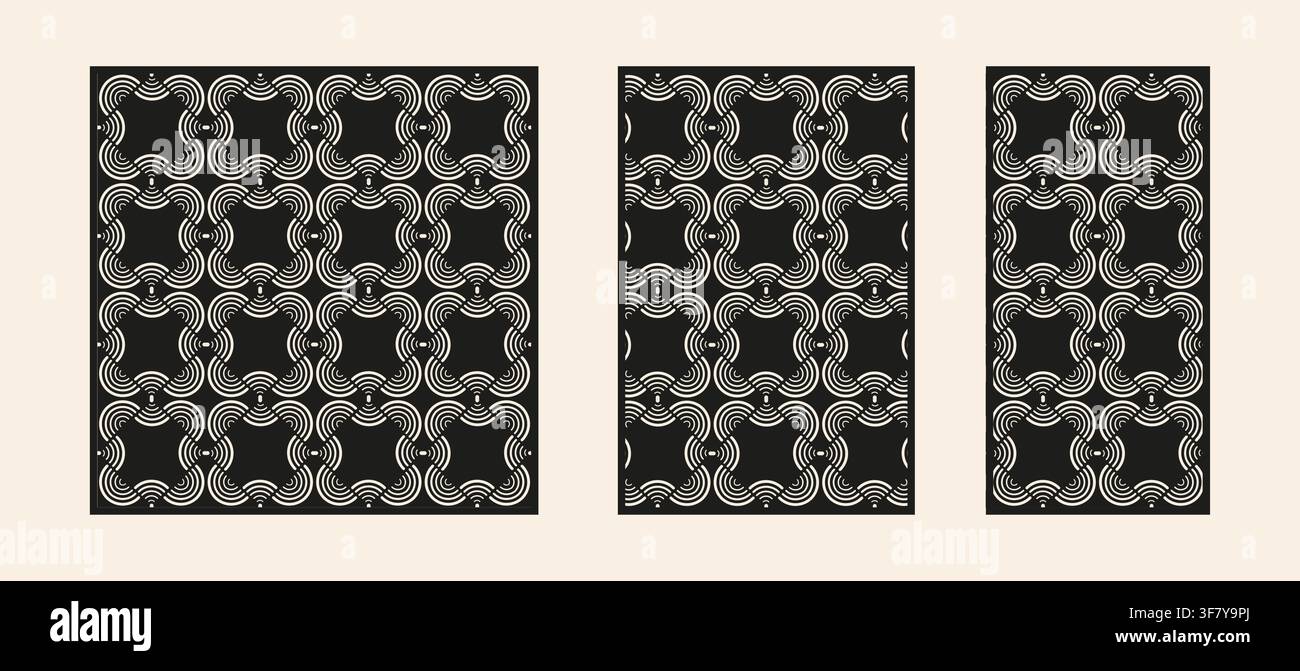 Modern Geometric Lattice Laser Cut Template Stock Vector