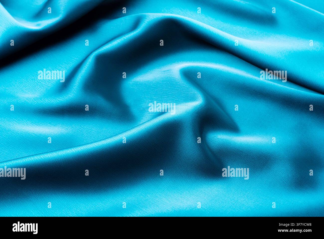 Turquoise satin texture Stock Photo