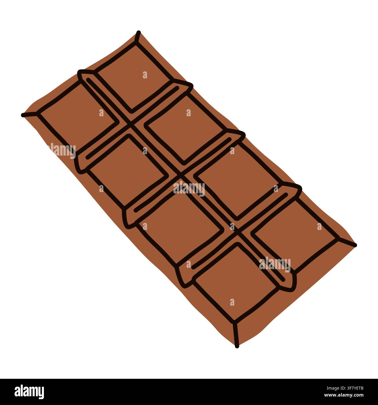 Milk chocolate bar top view isolated vector illustration Stock Vector