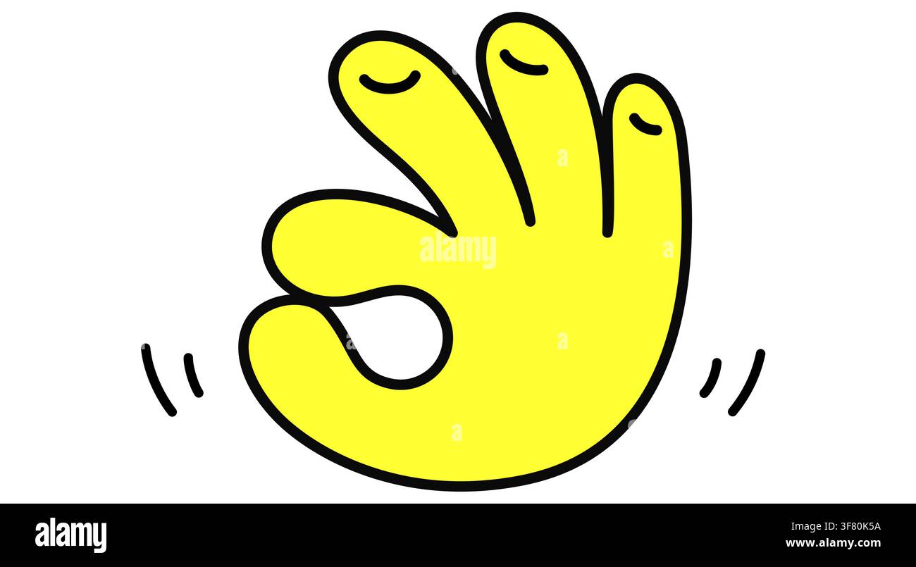 Ok. Hand sign. Gesture fingers Stock Vector