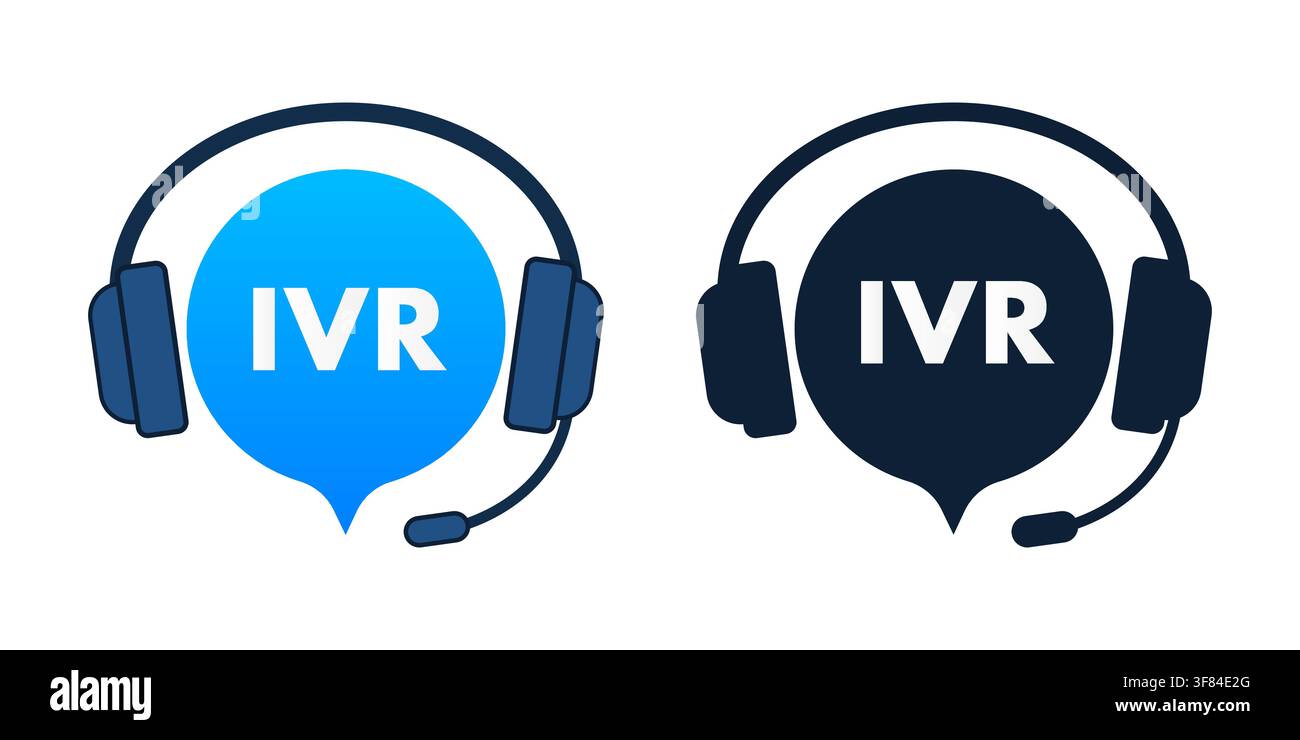 IVR interactive voice response headset icon concept Stock Vector