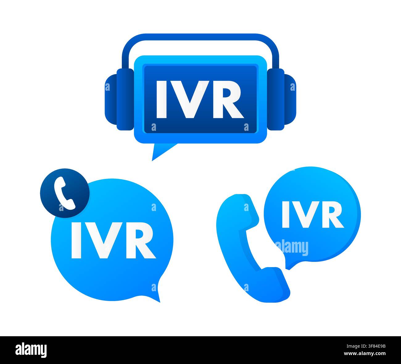 Interactive Voice Response system IVR call center icons Stock Vector