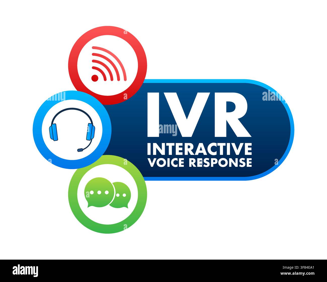 IVR interactive voice response system technology concept Stock Vector