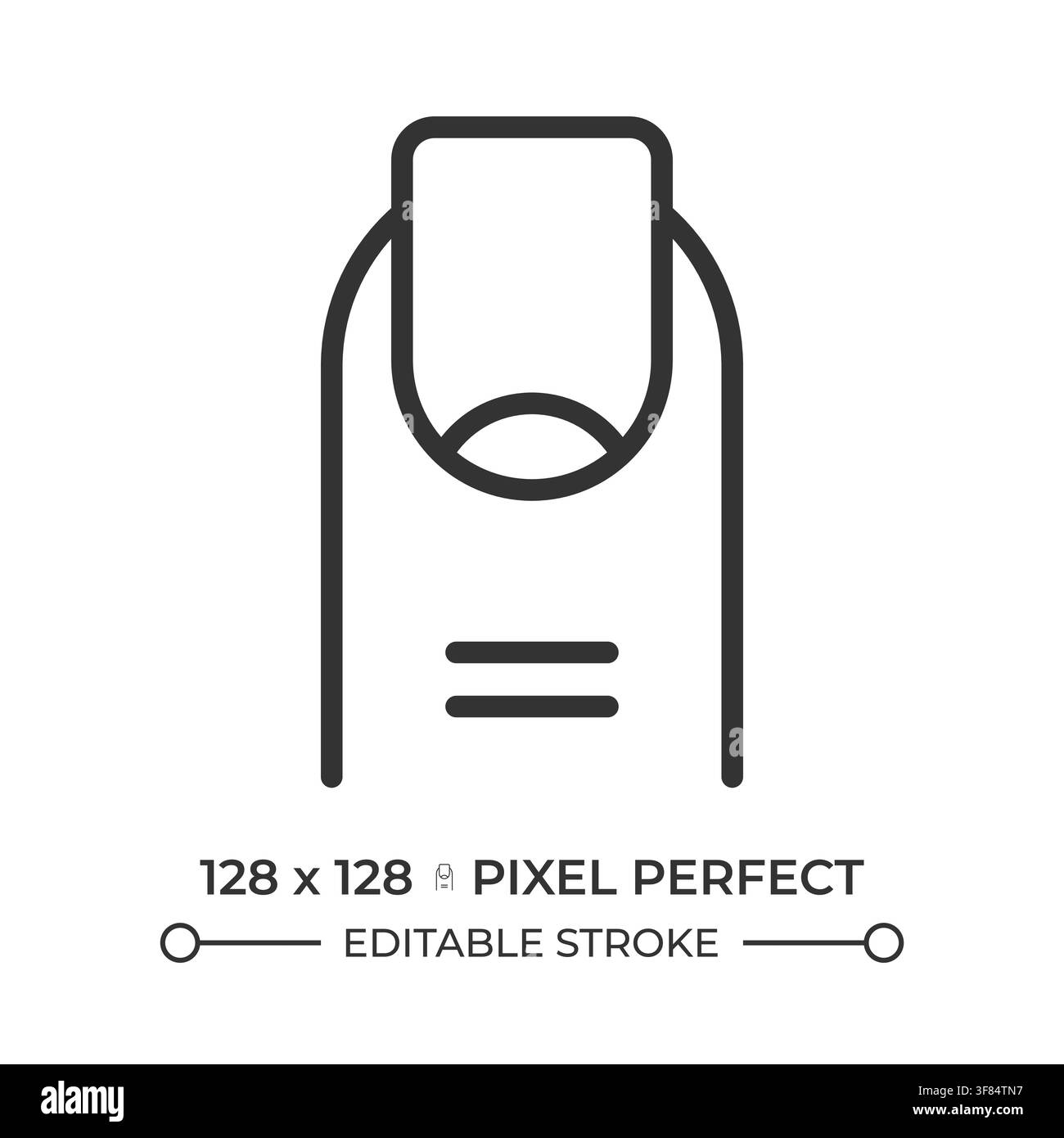 Finger and nail pixel perfect line icon Stock Vector