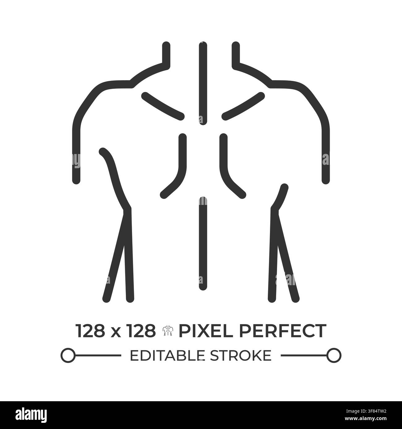 Human upper body pixel perfect line icon Stock Vector