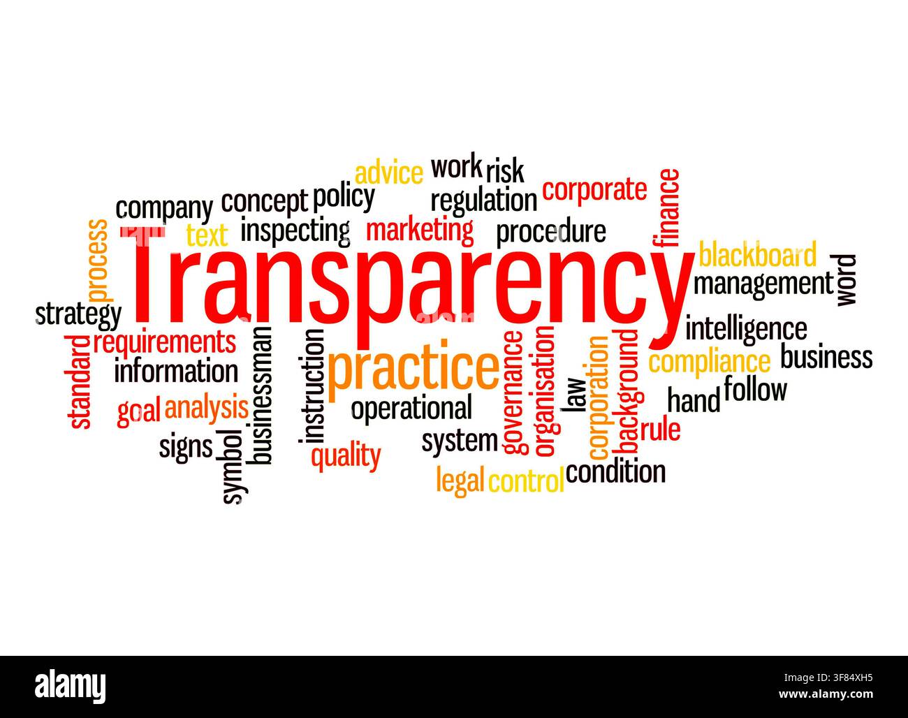 Word Cloud with TRANSPARENCY concept create with text only. Stock Photo