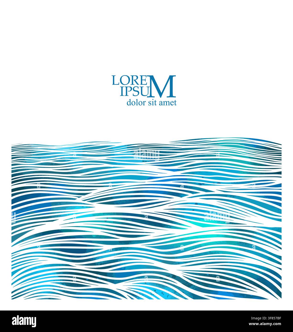 Sea background with waves. Vector illustration Stock Vector