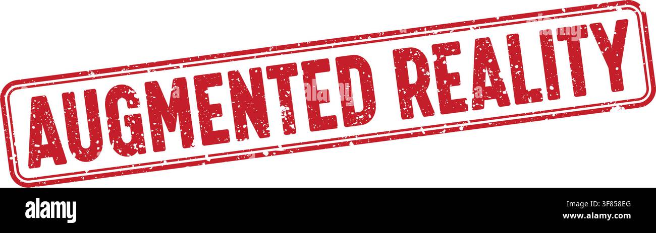 augmented reality stamp. augmented reality red grunge stamp with no background Stock Vector