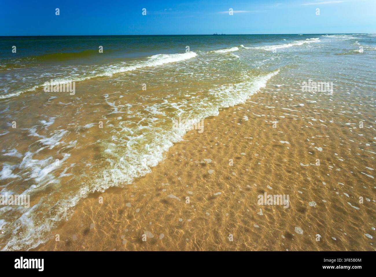 Small waves on the Baltic Sea, summer sunny day Stock Photo