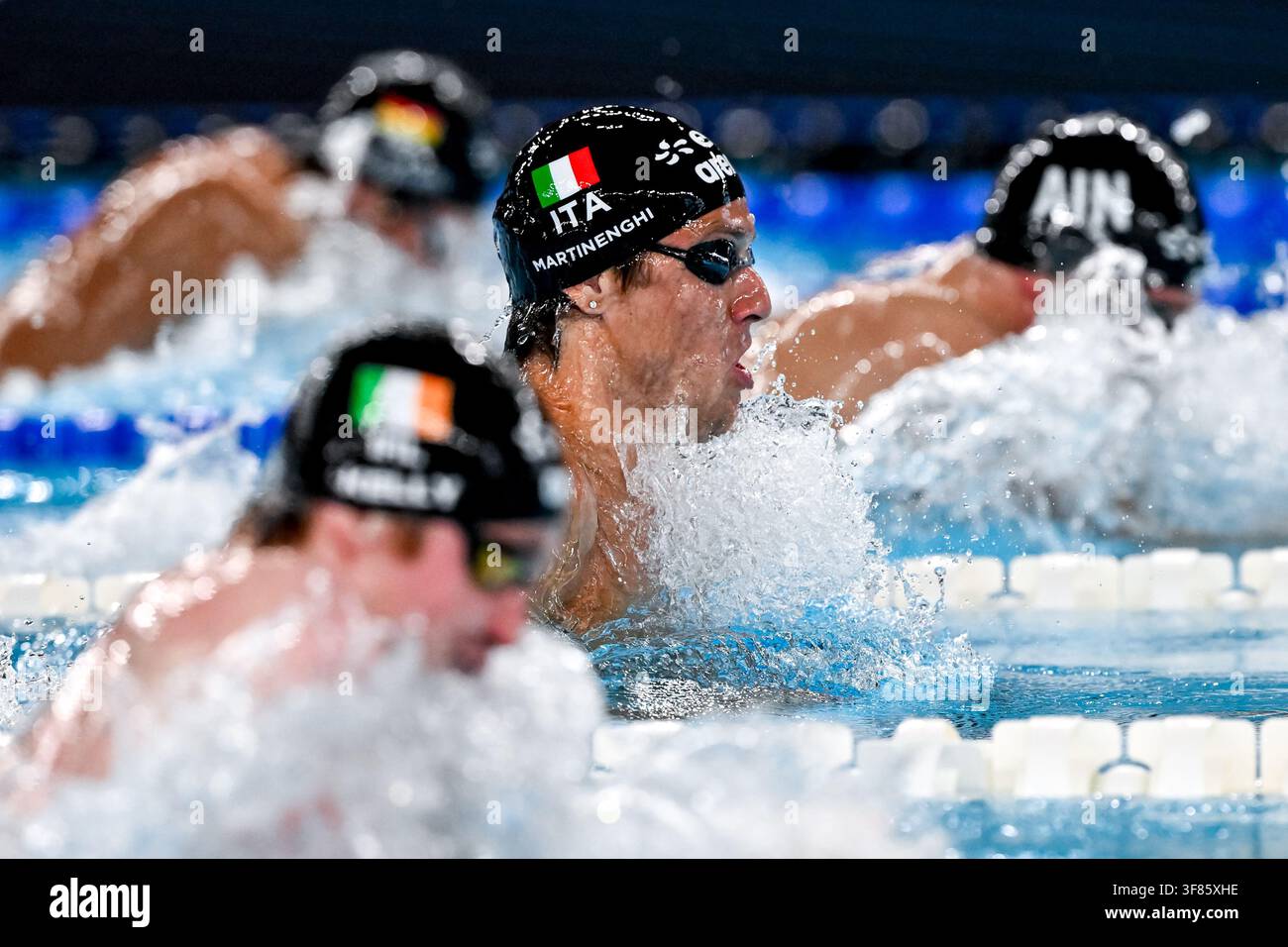 Saint Denis, France. 10th Aug, 2026. Nicolo Martinenghi of Italy competes in the swimming 100m Breaststroke Men Semifinal during the European Aquatics Championships at the Olympic Aquatic Center in Paris (France), August 10, 2026. Credit: Insidefoto/Alamy Live News Stock Photo