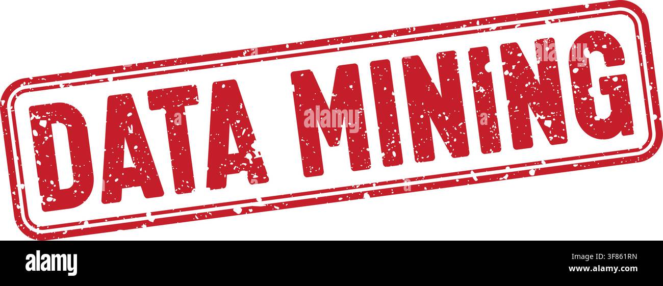 data mining stamp. data mining red grunge stamp with no background Stock Vector
