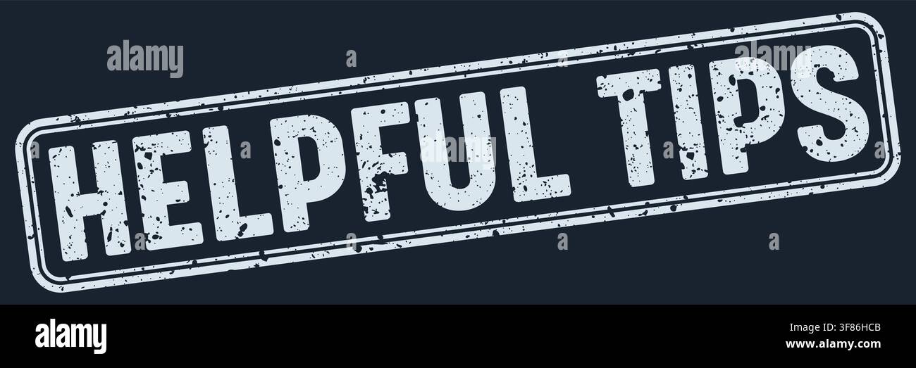 helpful tips stamp. helpful tips white grunge stamp on dark blue background Stock Vector
