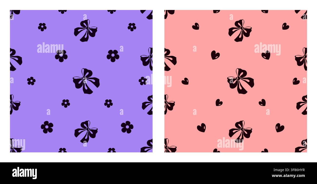 Cute Bow Pattern Collection Stock Vector