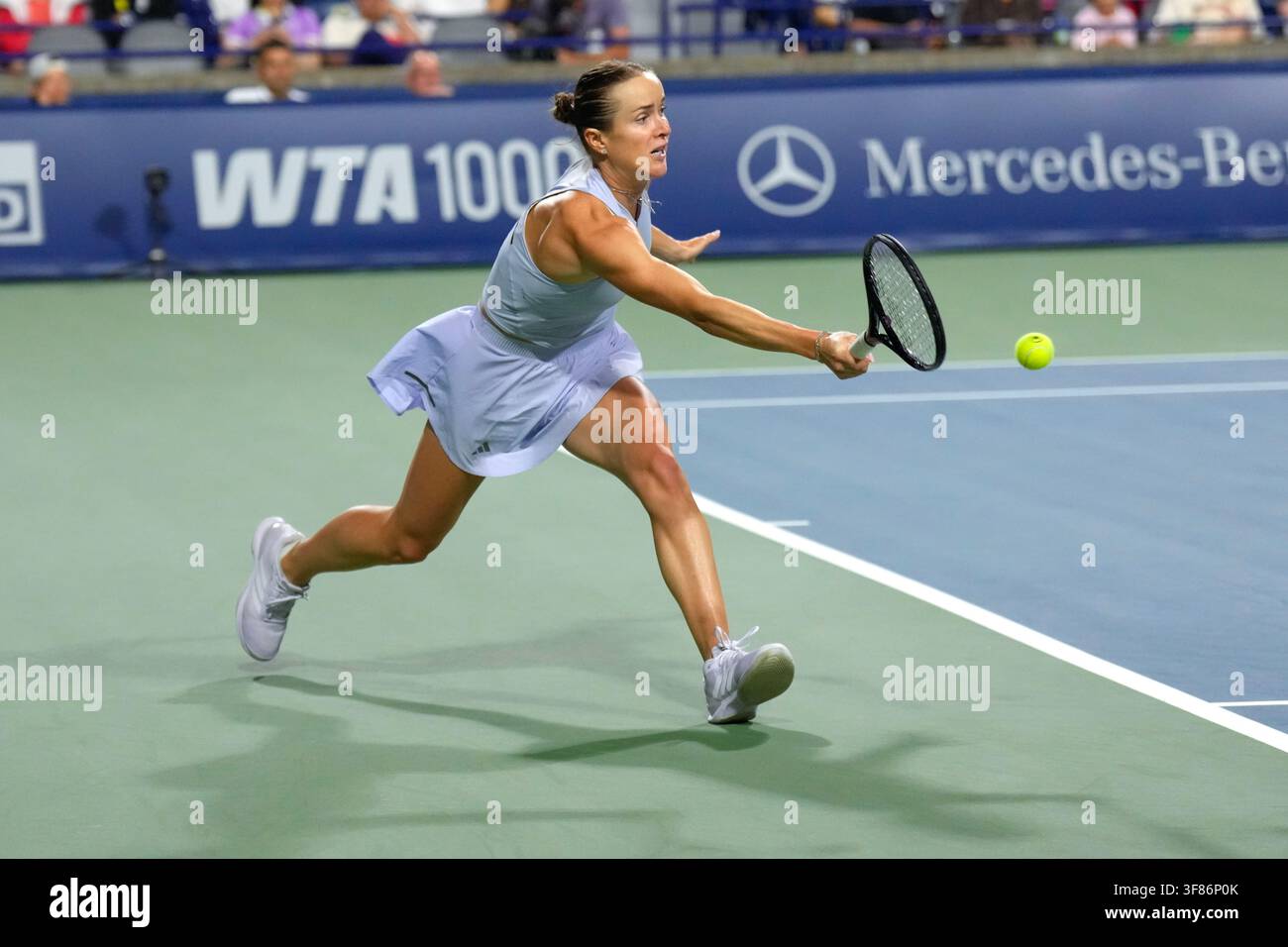 Ukraine's Elina Svitolina hits a return to Ekaterina Alexandrova during ...