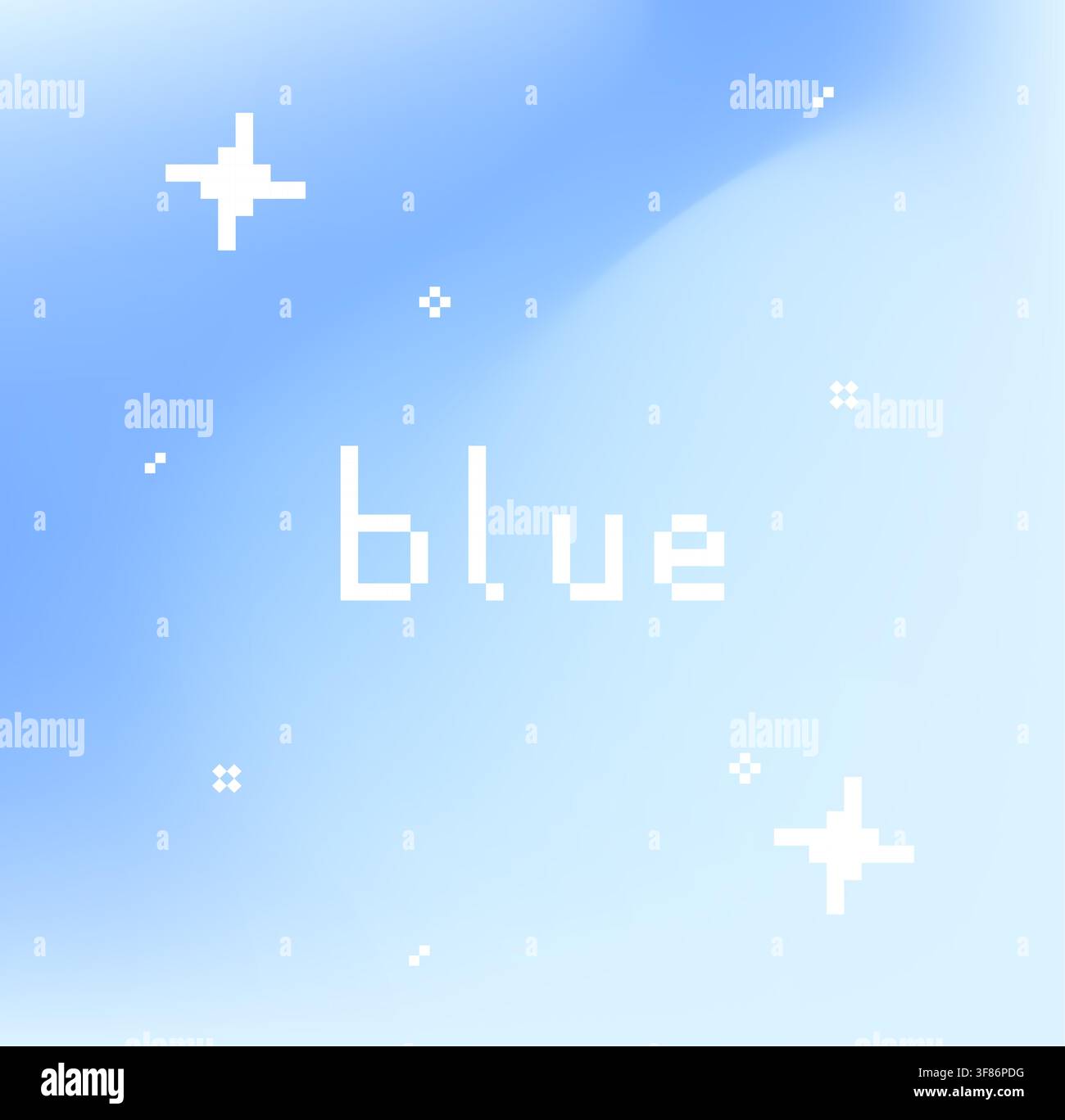 Blue Pixel Typography Gradient Background Stock Vector