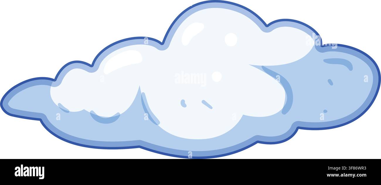 Cartoon cloud floating in a bright sky Stock Vector