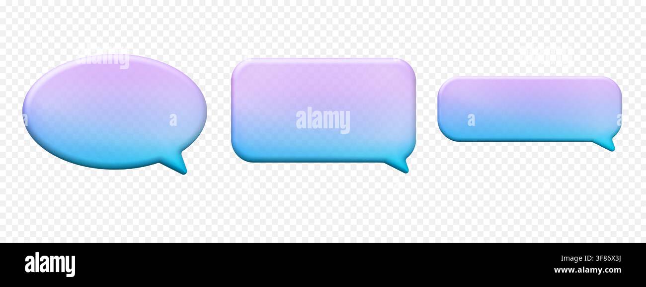 3D glass speech clouds and text boxes. Stock Vector