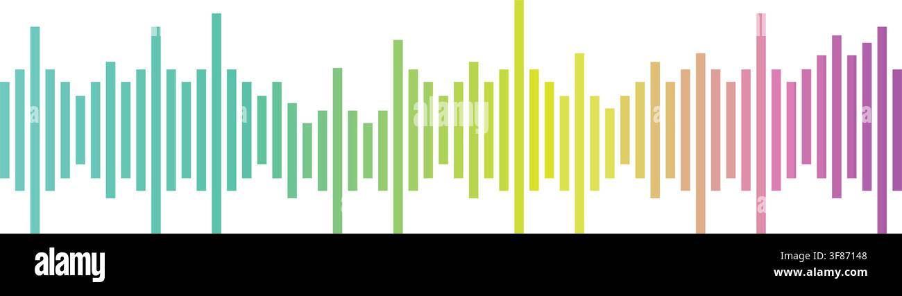 Audio waveform visualizing sound frequency and amplitude Stock Vector