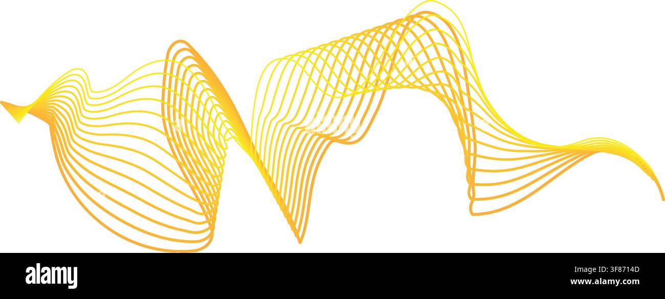 Abstract sound waves forming digital equalizer display Stock Vector