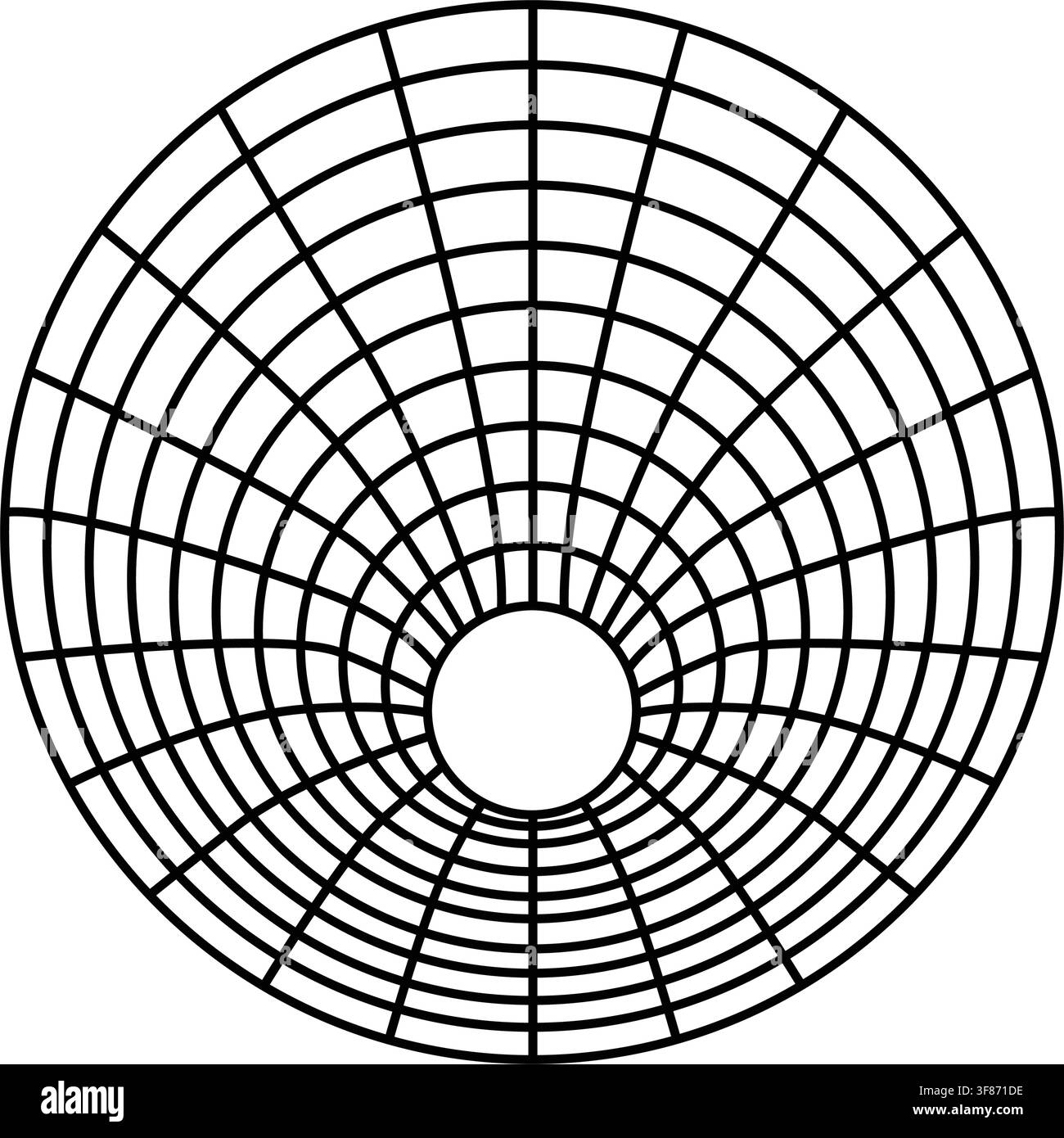 Abstract grid creating a circular tunnel perspective Stock Vector