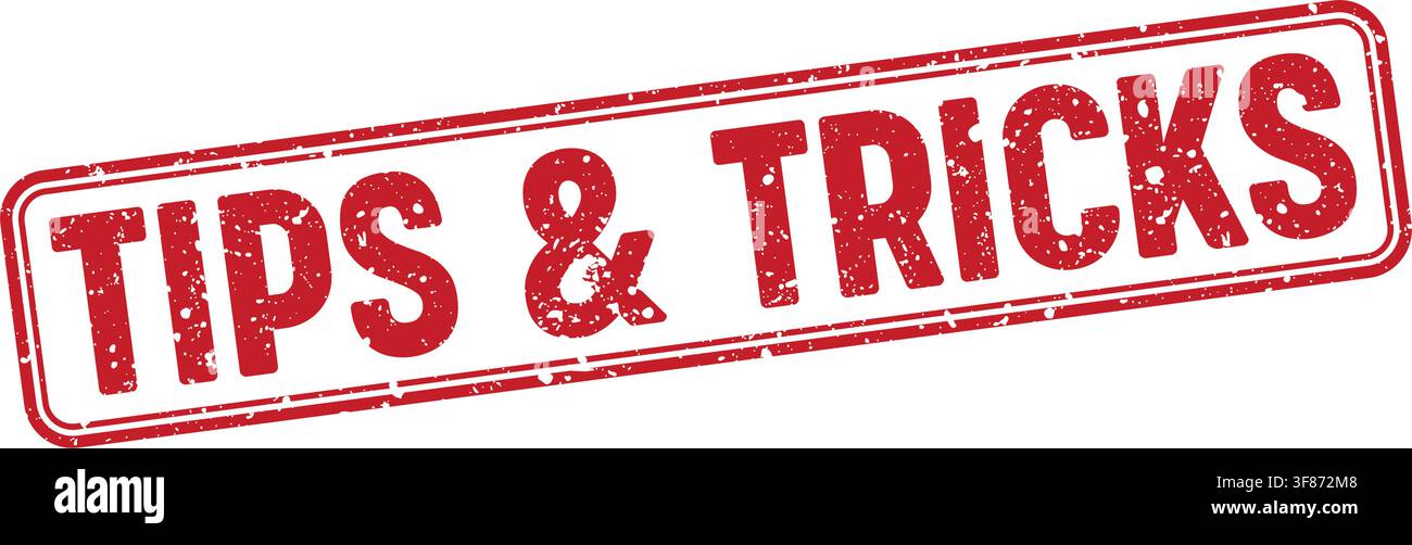 tips & tricks stamp. tips & tricks red grunge stamp with no background Stock Vector