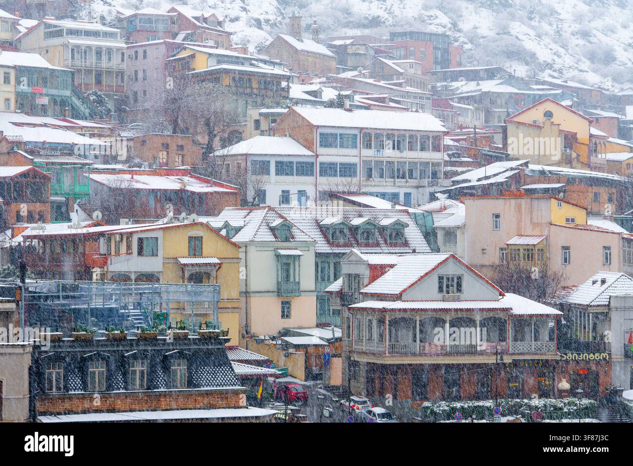 Tbilisi, Georgia - 19 January, 2026: Iconic colorful buildings with ...