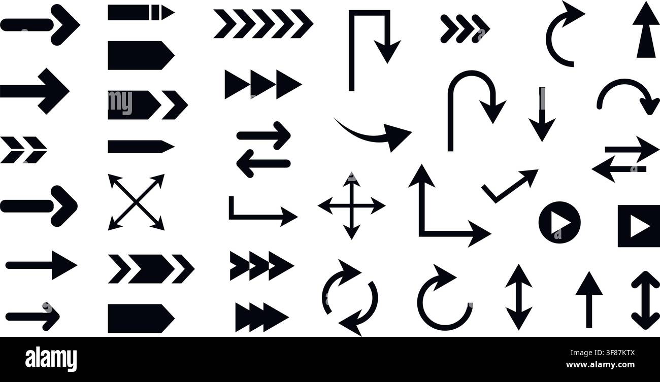 Black arrows vector elements set Stock Vector
