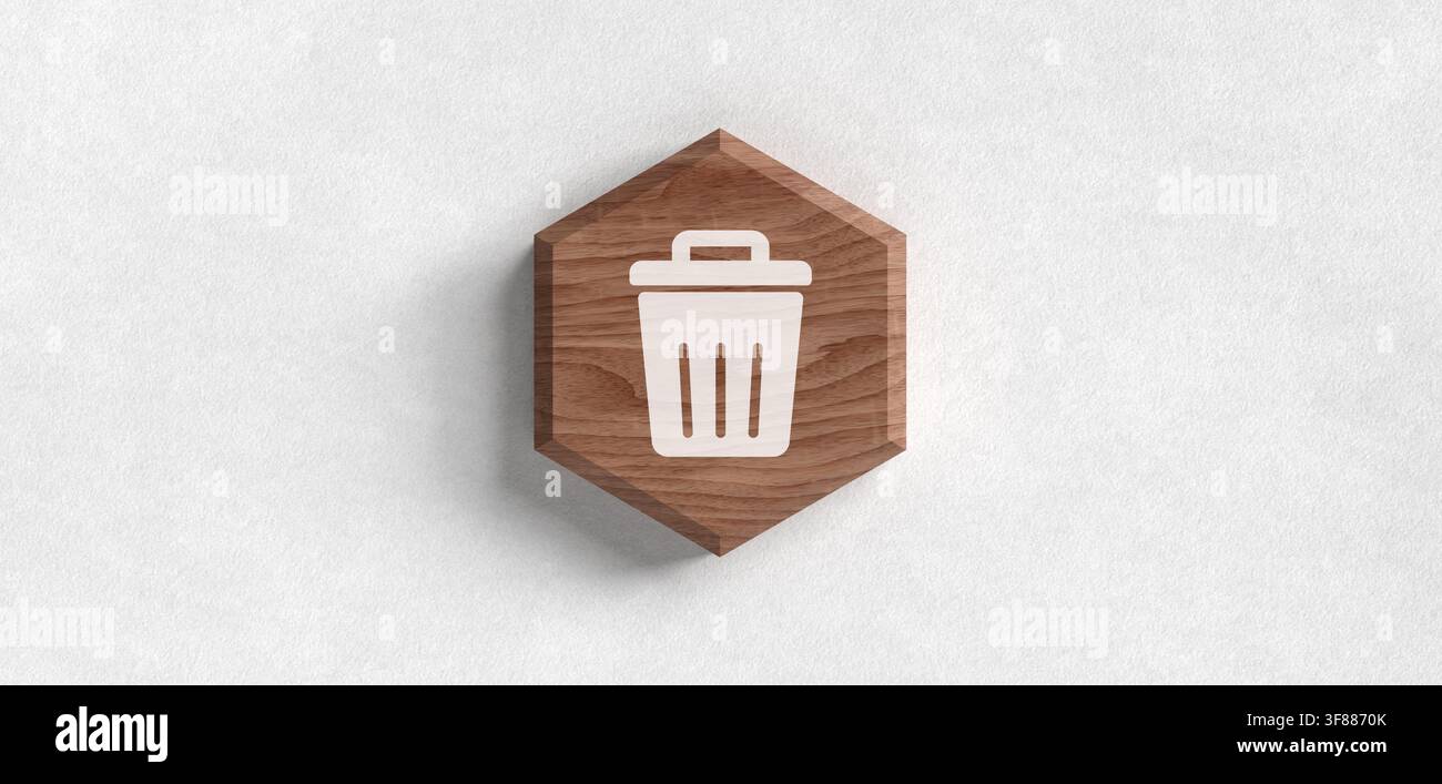 Minimalist white trash can icon hi-res stock photography and images - Alamy
