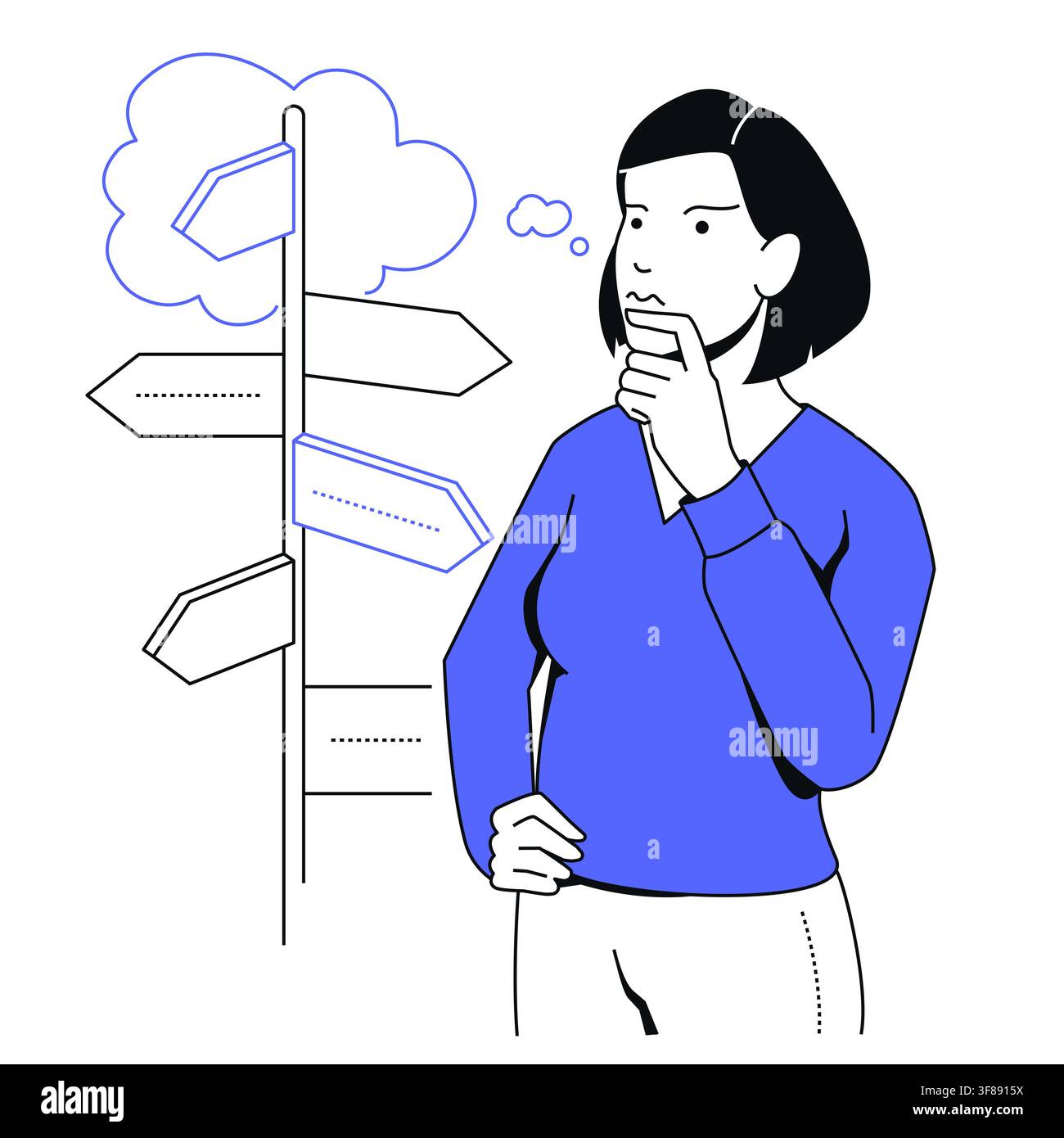 Decision Making - Line Design Illustration Stock Vector
