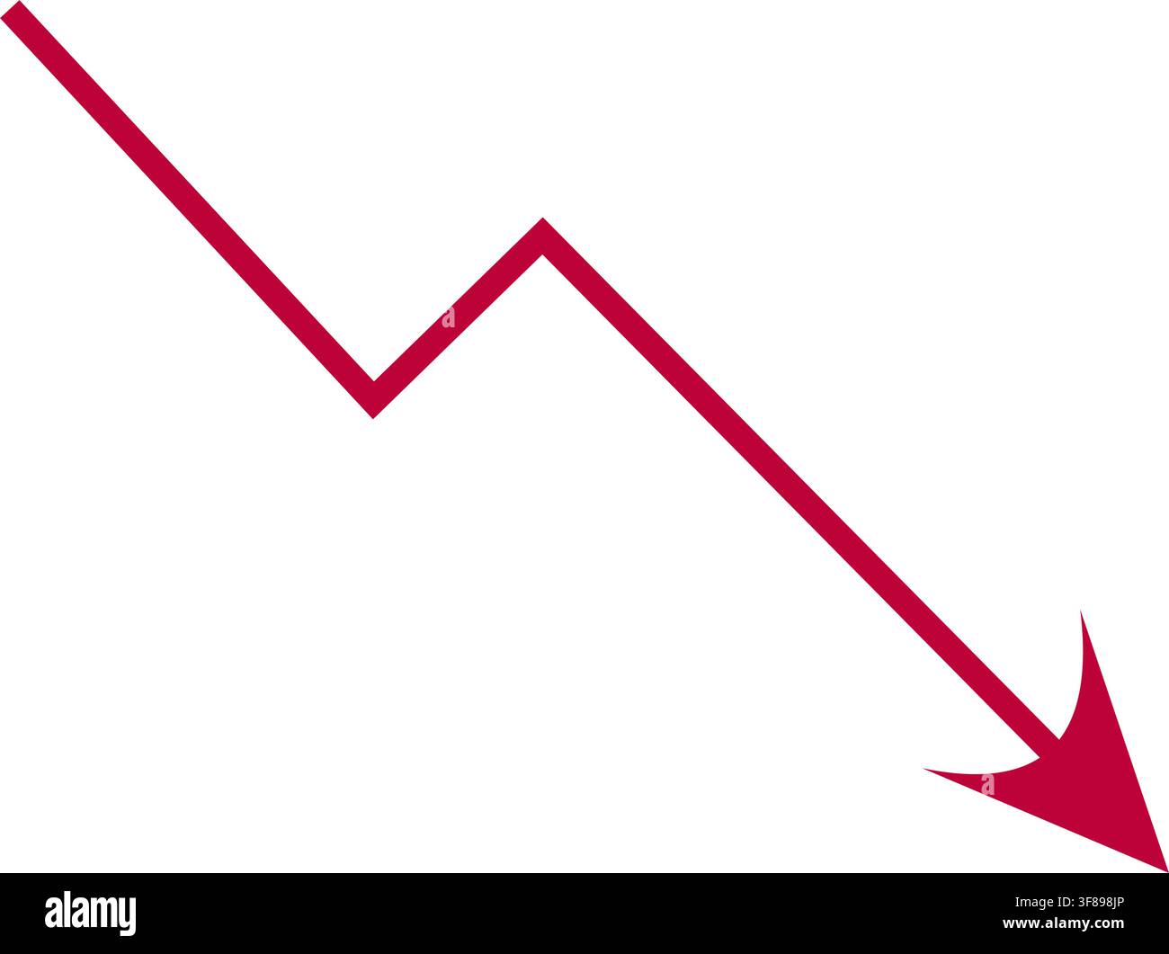 Red down arrow for financial graph Stock Vector