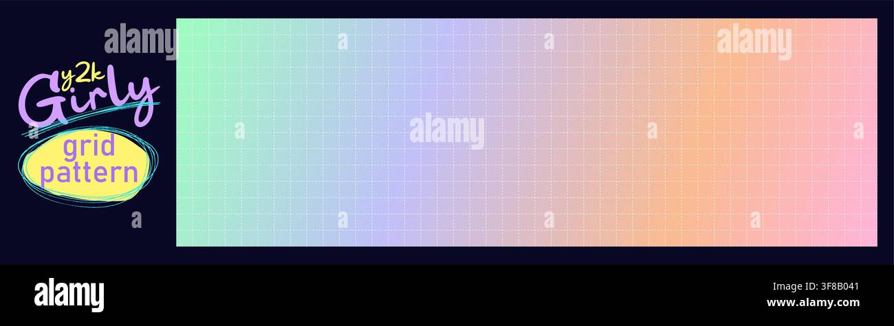 Seamless dash grid paper bg with dashed lines and cross nodes. Simple cute pastel gradient square graph pattern. Retro bullet journal texture. Vector Stock Vector