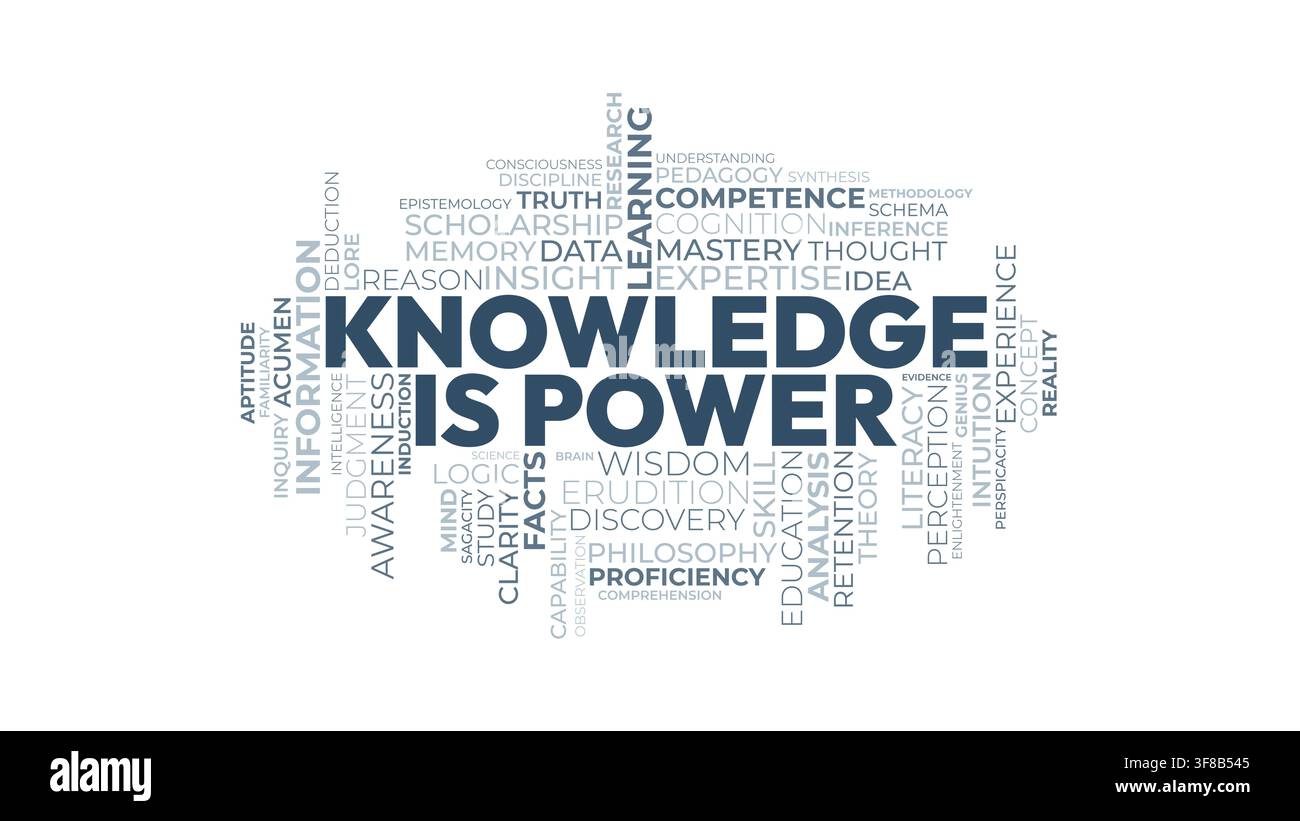 Knowledge Is Power Typography Word Cloud Concept Vector Illustration Stock Vector