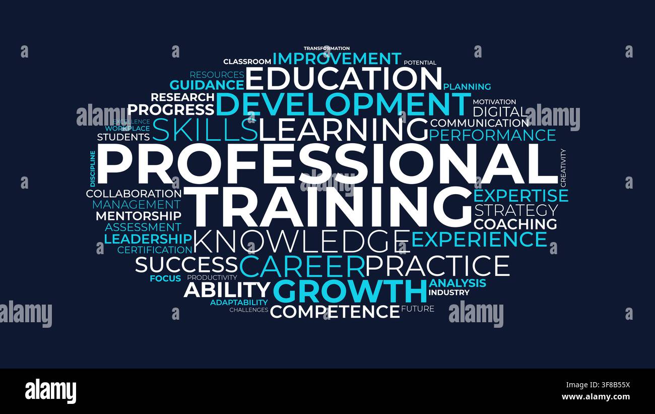 Professional Training and Development Word Cloud Concept Illustration Stock Vector