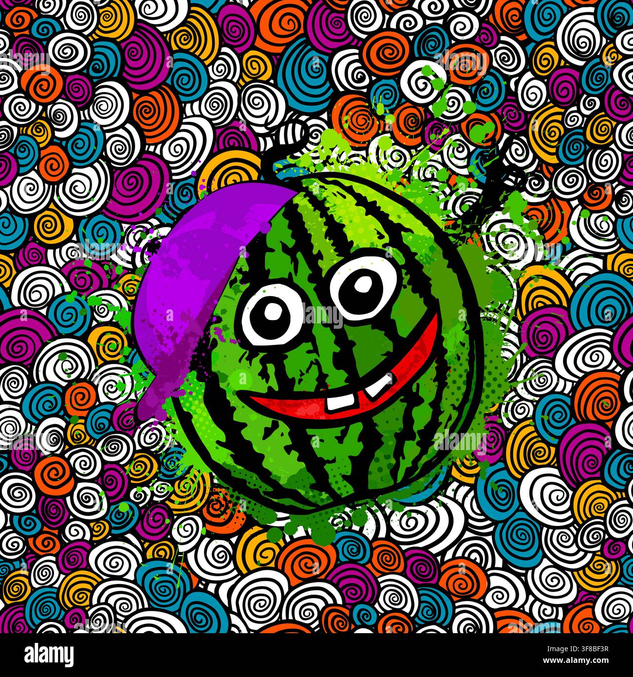 abstraction with watermelon Vector illustration Stock Vector