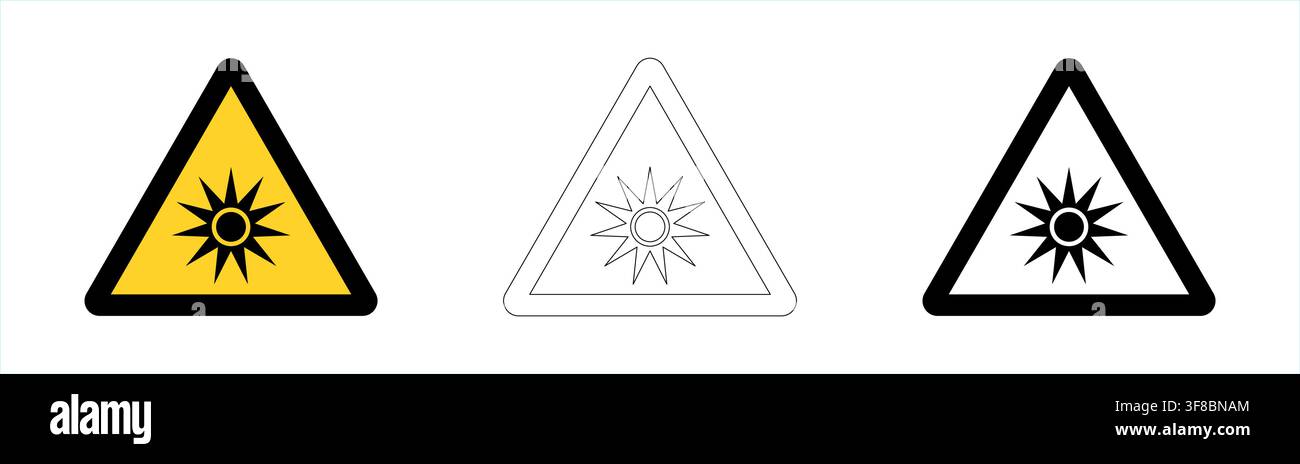 Warning Optical Radiation in vector format Stock Vector