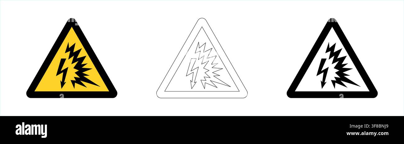 Warning risk of electric shock in vector format Stock Vector