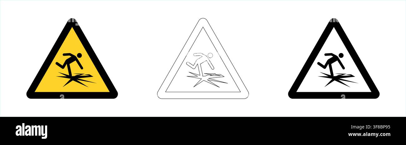 Warning thin ice in vector format Stock Vector