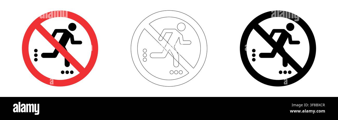 No Roller Skating Prohibition Sign Stock Vector