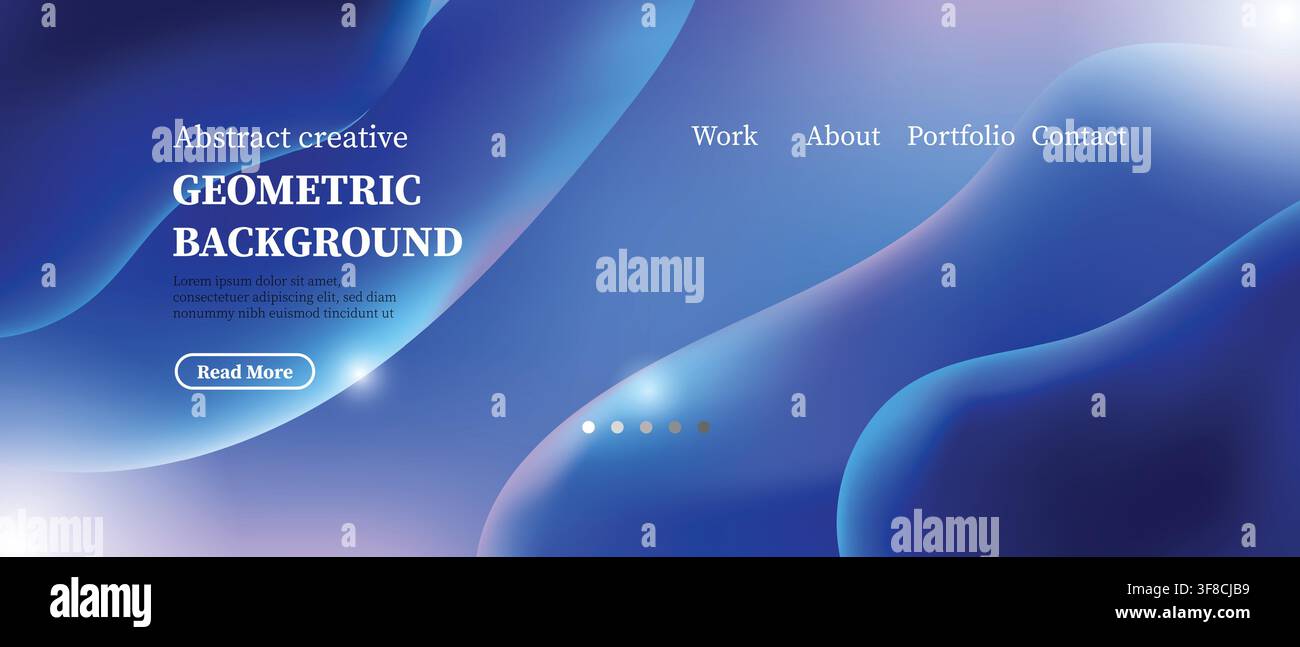 Abstract creative geometric background with blue gradient and light dots Stock Vector