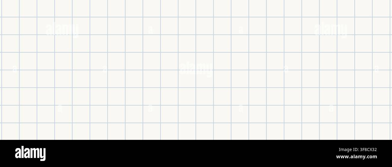Light Blue Square Grid Paper Background with Fine Lines on Warm White Surface, Clean Graph Notebook Pattern for School, Mathematics, Writing, Planning Stock Vector