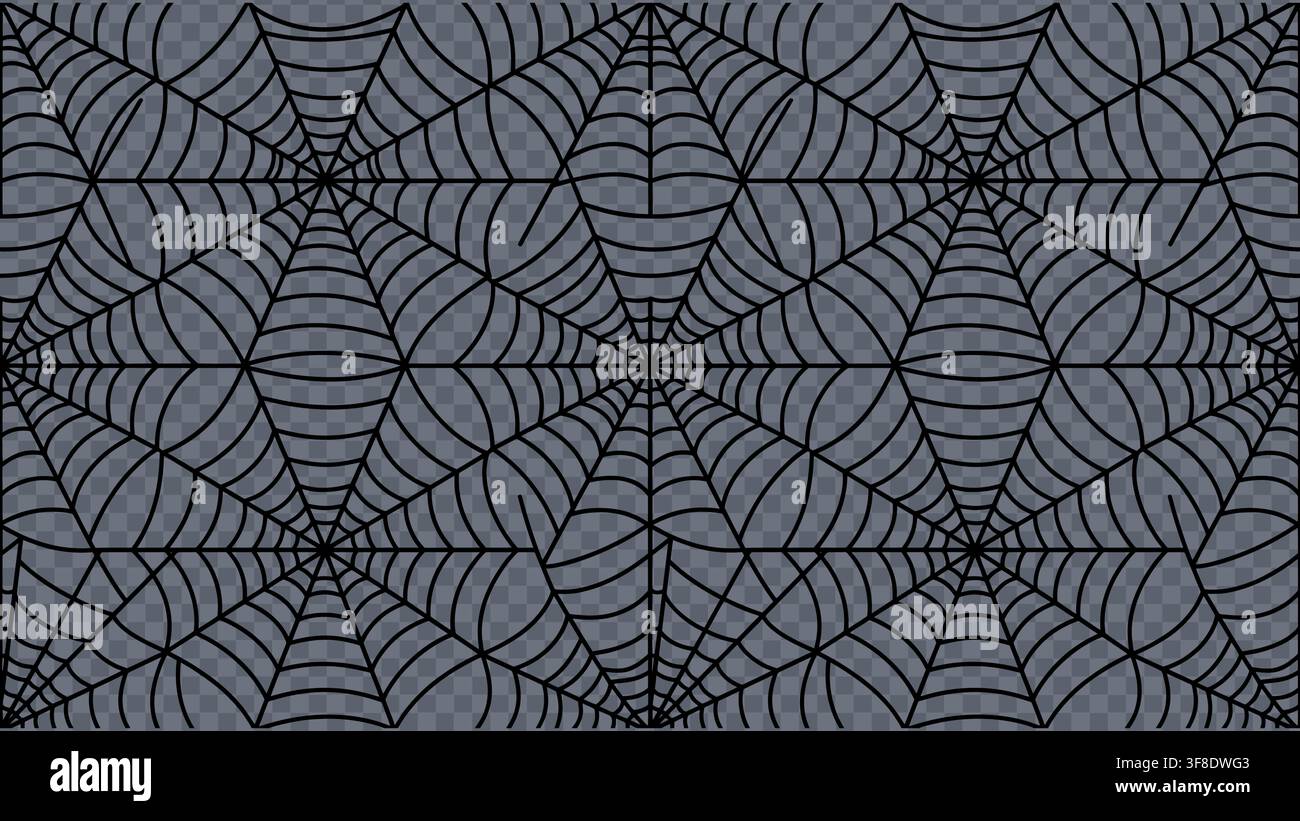 Elegant spider web patterns on dark gradient background Stock Vector
