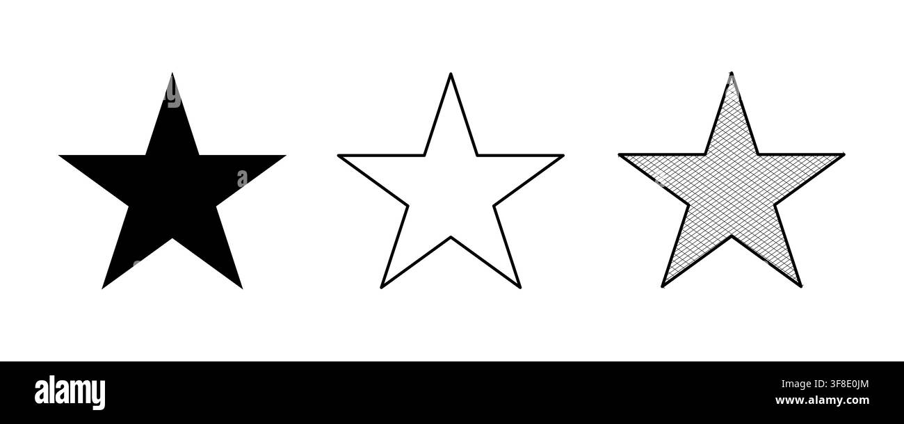Set of vector stars icons Stock Vector