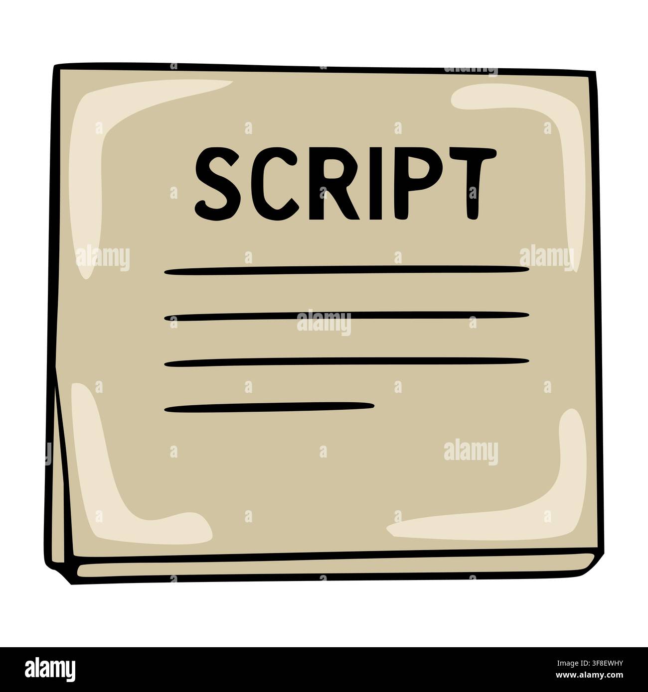 Isolated script paper document vector illustration for cinema production Stock Vector