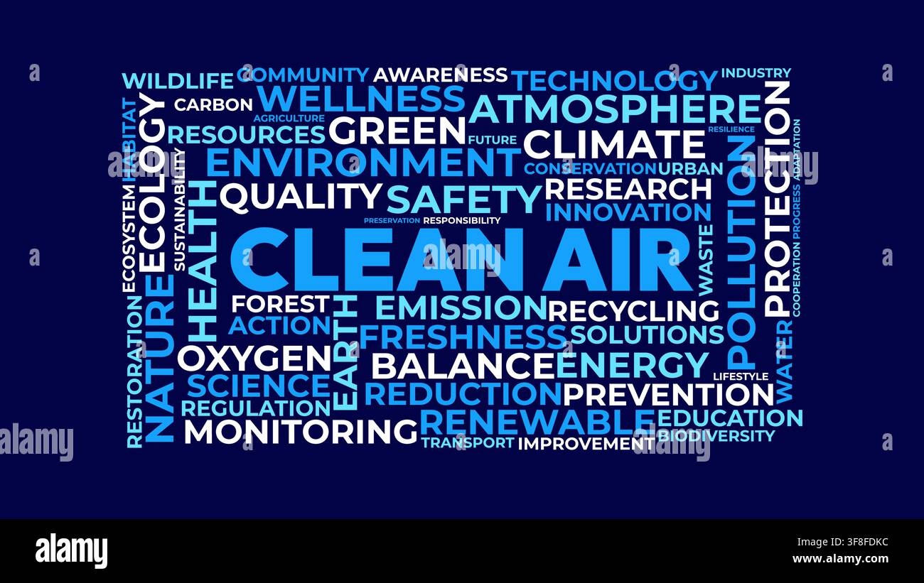 Clean Air Word Cloud Concept Vector Background Stock Vector