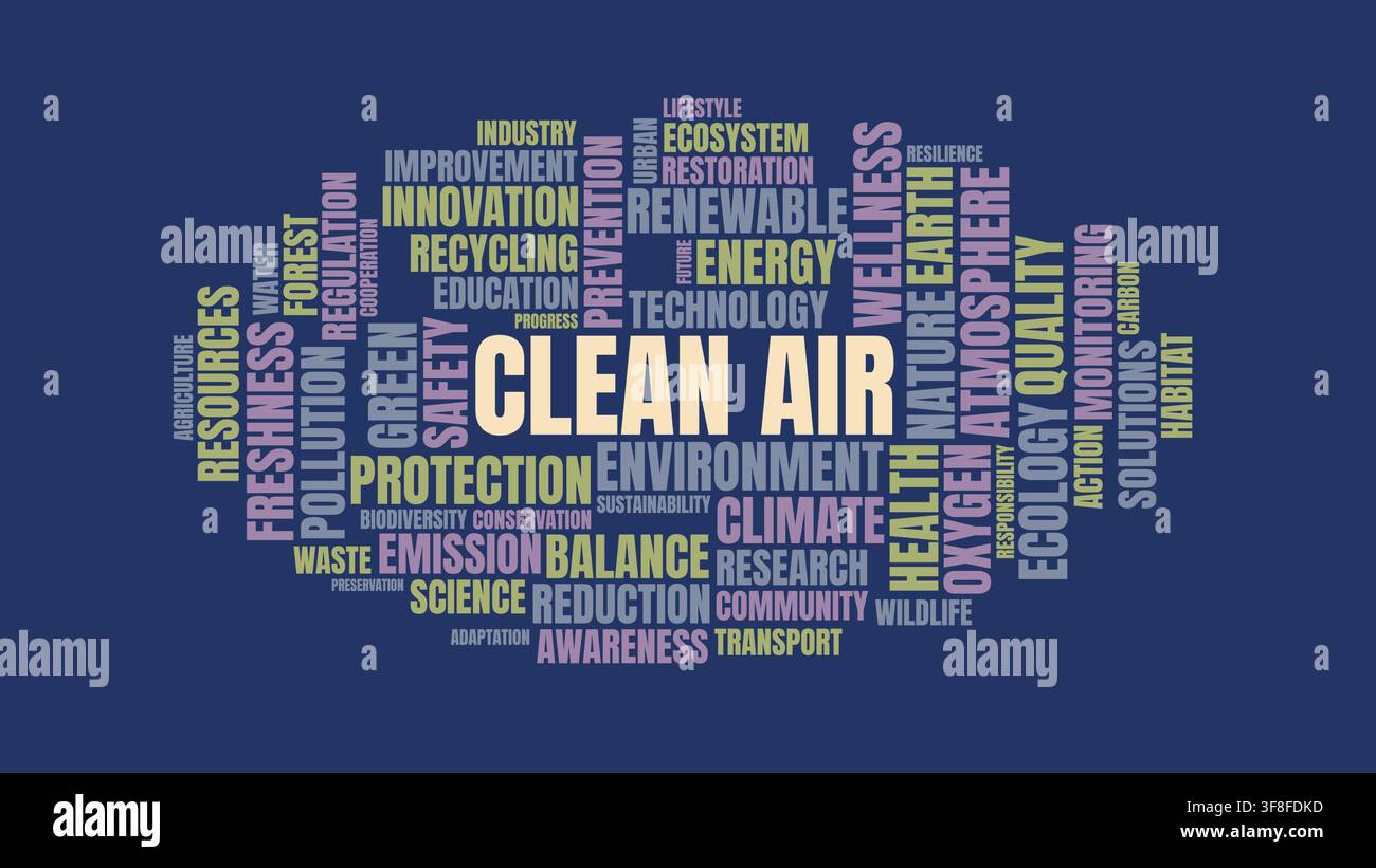 Clean Air Word Cloud Concept Vector Background Stock Vector